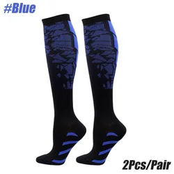 High-Performance Compression Sports Socks - Unisex Activewear for Enhanced Circulation and Endurance (Blue)