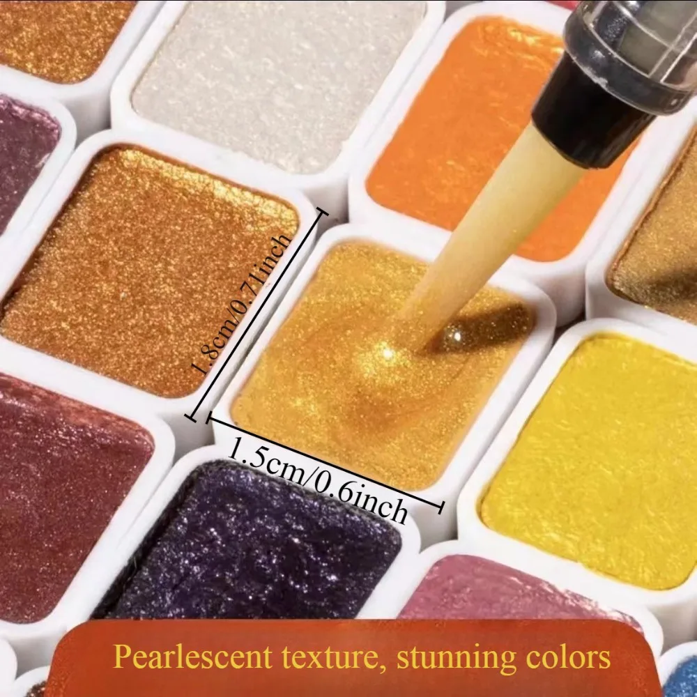 Pearlescent Watercolor Pigments, Painted Watercolor, Solid Metal Packaging, Traditional Chinese Painting, Nail Art, Thangka, Gol