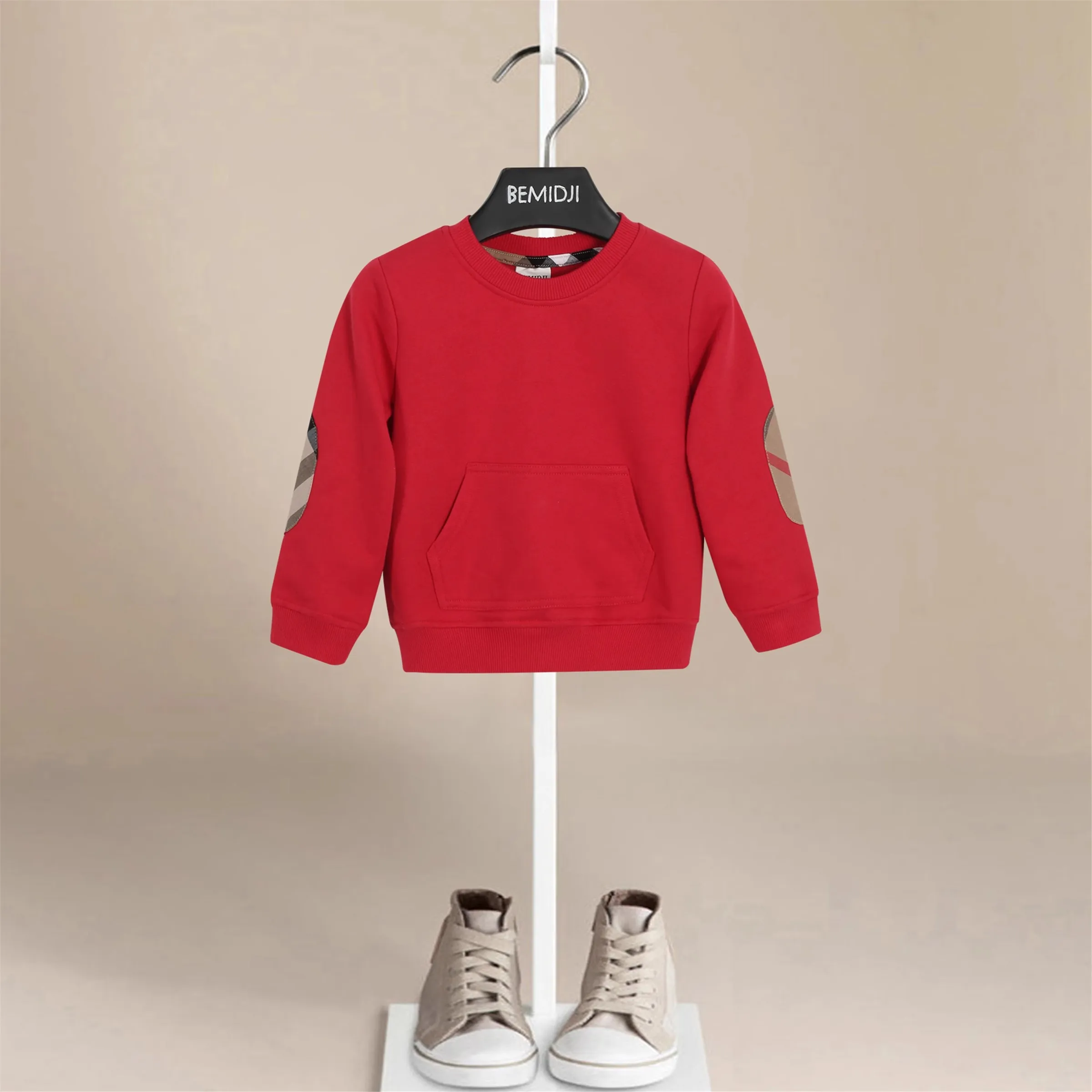 Children Autumn Sweatshirts Girl Kids Red Tshirt Cotton Pullover 2-9Years