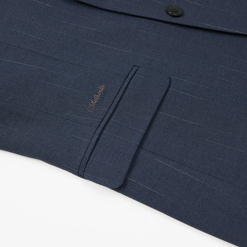 Business Male Suits Navy Blue Plaid Gentleman Elegant Blazers And Pants Wedding Dress Office Formal 2 Pieces Jacket Suit For Man