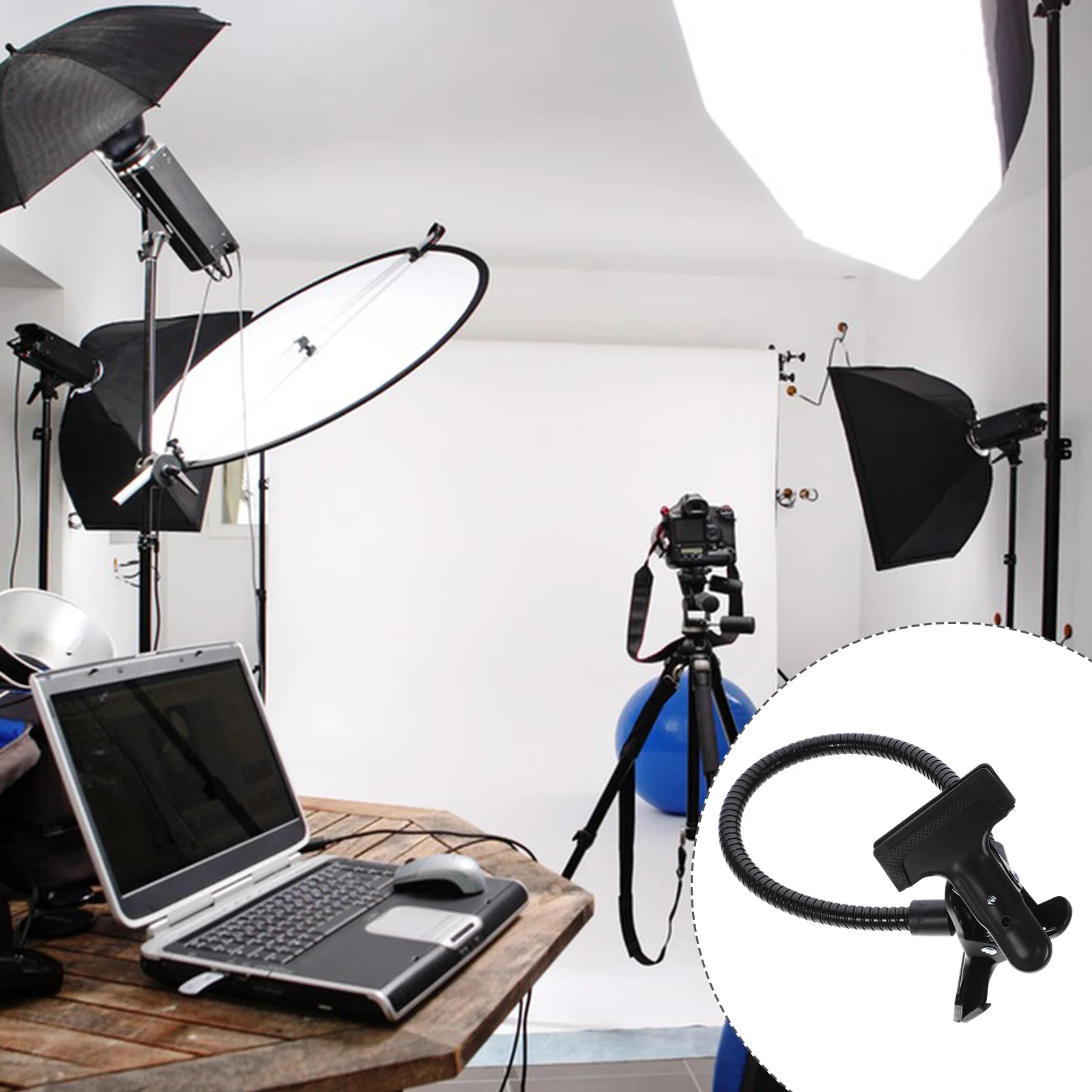 Double Head Metal Clamp Flexible Gooseneck Tube Background Holder Lighting Stand Bracket Camera Photo Accessory Light Stand