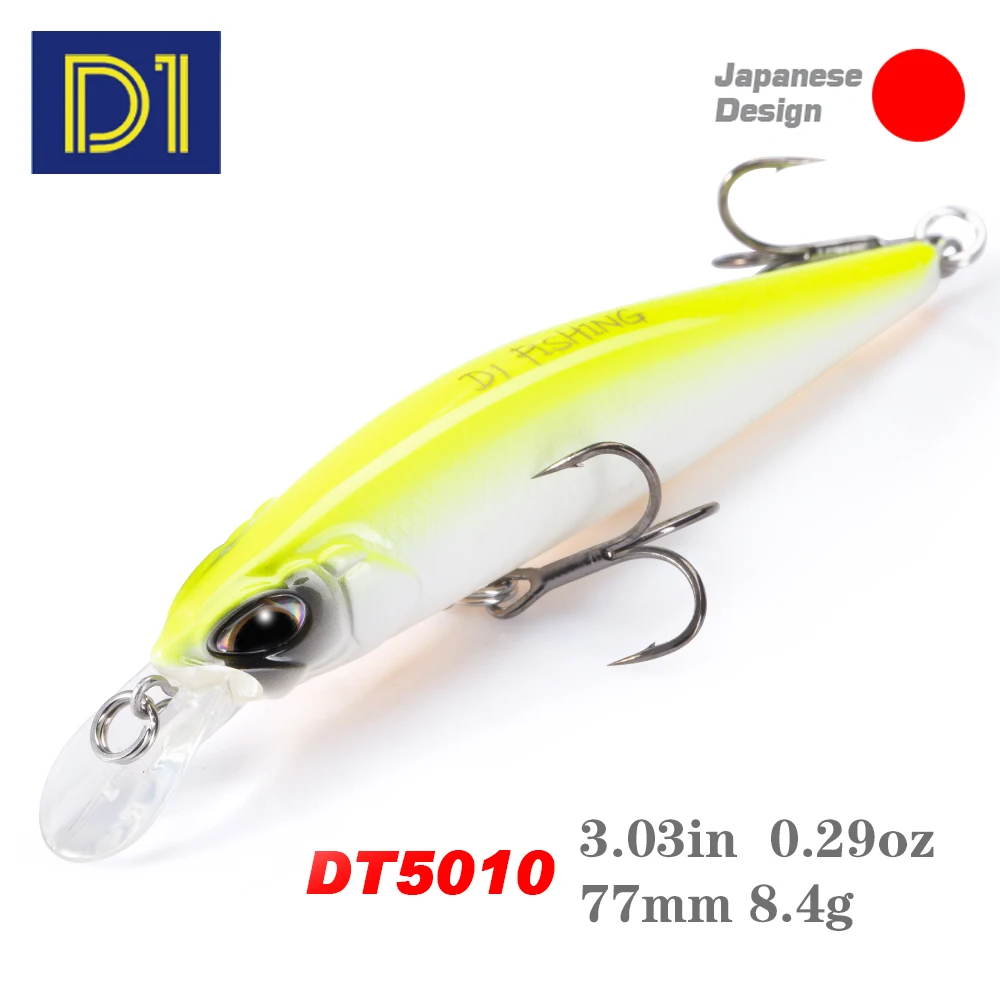 D1 Minnow Suspending & Sinking Jerkbait Fishing Lures 65mm/5g 77mm/8.4g  Artificial Wobblers For Perch Pike Fishing Tackle