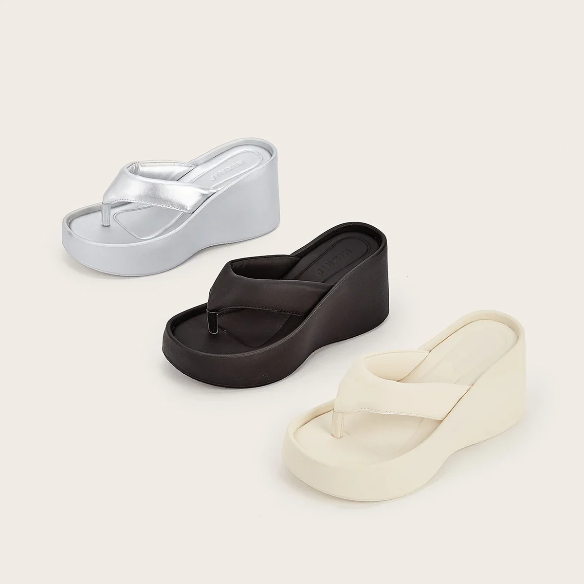 2024 Wedge Flip-flops New Thick-soled Wedge Sandals Female Summer Wear Every Day Height-raising Shoes