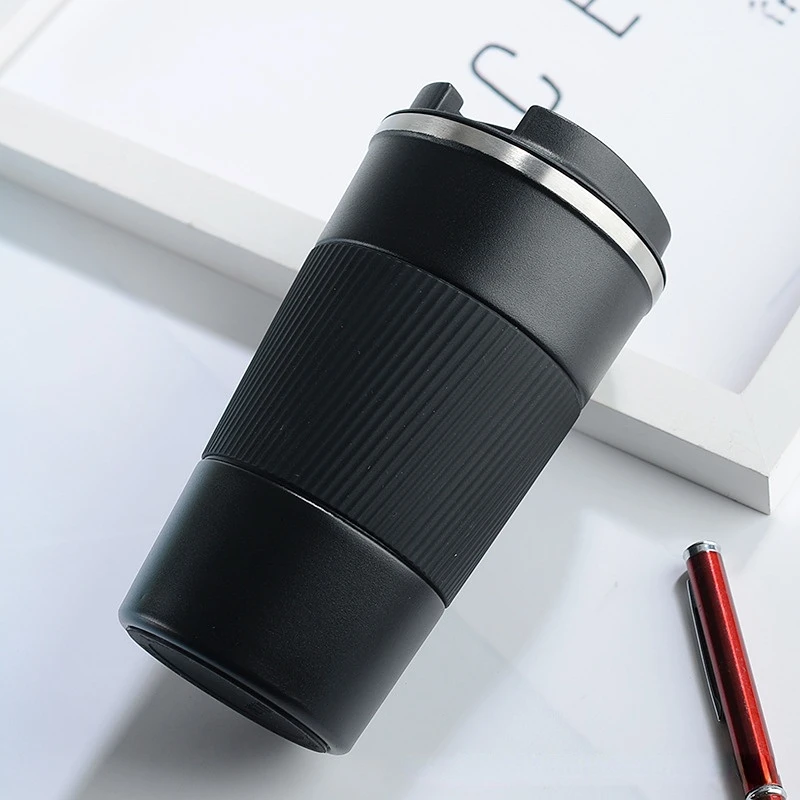 

380ml/510ml Double Stainless Steel 304 Coffee Thermos Mug with Non-slip Case Car Vacuum Flask Travel Insulated Bottle