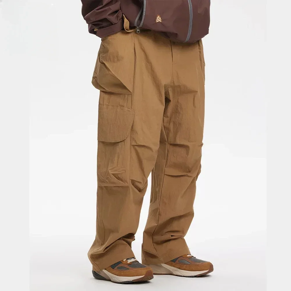 

Men Japan Korean Streetwear Fashion Loose Casual Vintage Wide Leg Tooling Trousers Outdoor Multi-pocket Cargo Pants
