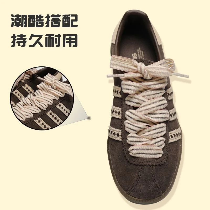 폭 1.5cm 크리에이티브 스트라이프 레드 그린 신발끈 트렌드 스포츠 캐주얼 DE 트레이닝 슈레이스 봄 여름 신발끈