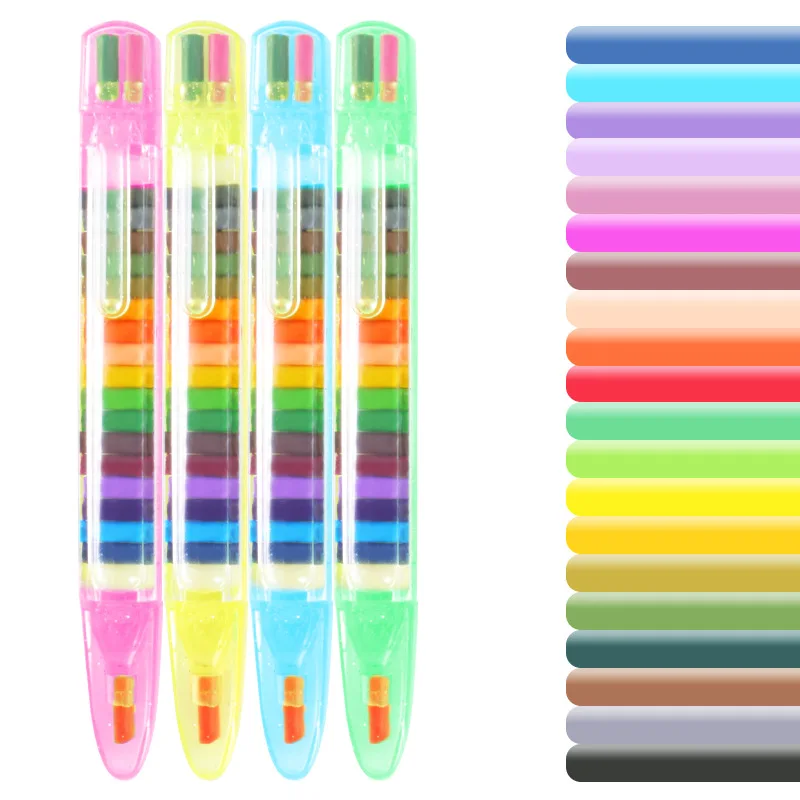 

4Pcs 20 Color Crayon Can Replace Writing Pastel Painting Crayons Painted Graffiti Pen For Student Colored crayons