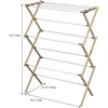 Clothes Drying Rack, Stabile Wood Frame with Slanted Feet, 23.8 Feet of Hanging Space, Ready to Assemble, Flat Top, Natural 2
