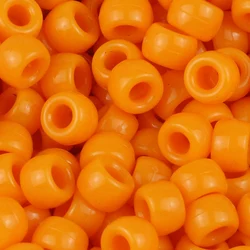 Vibrant Large Hole Pony Beads for DIY Jewelry and Crafting (Orange)