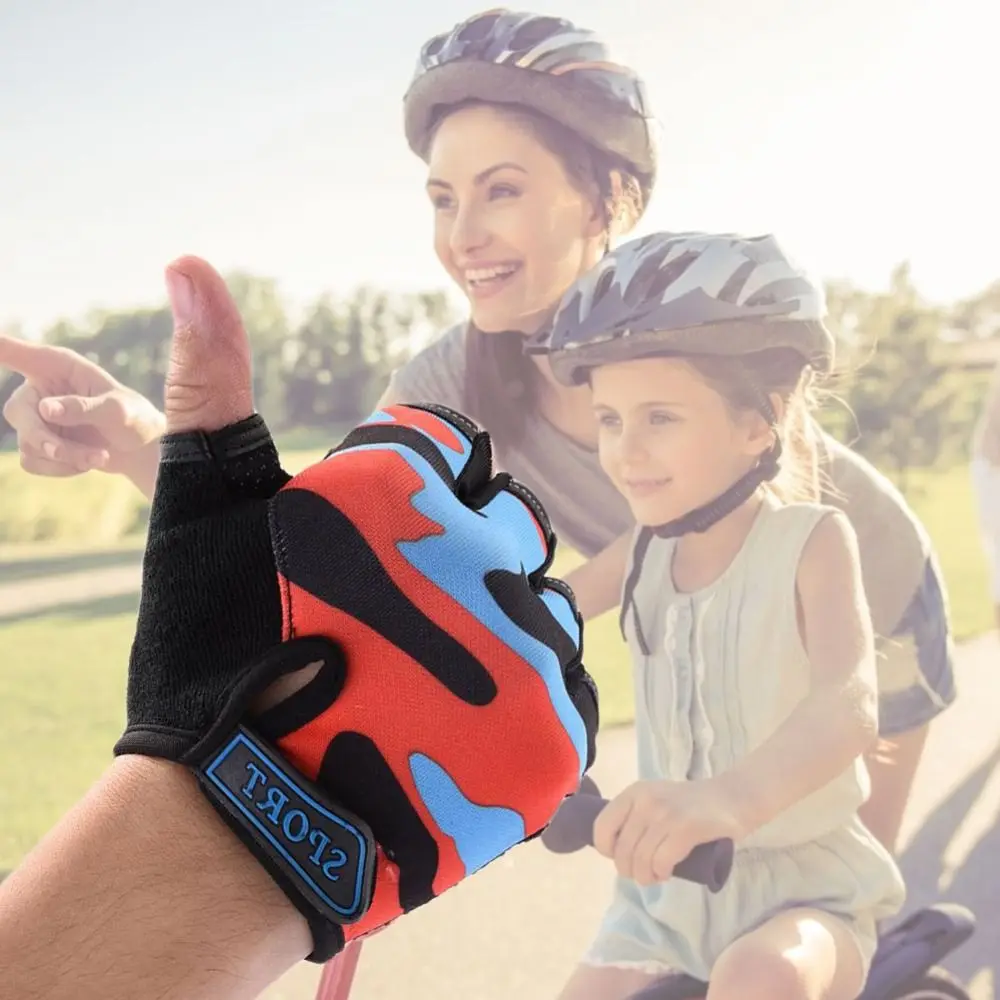 Breathable Half Finger Mittens Bicycle Gloves High Elastic Non-slip Bike Gloves Children's Bike Gloves Riding Equipment New 2024 2