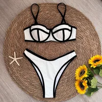 Sexy Splicing Micro Bikini 2024 Women Swimsuit Female Swimwear Thong Bikinis Set Brazilian Halter Beach Wear Bathing Suit