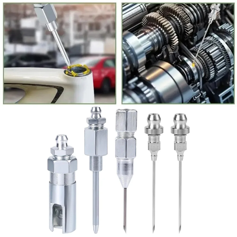 5pcs Grease Needle Tip Kit with Needle Dispenser for Accurate Greasing ...