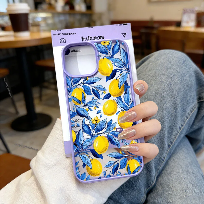 รูปสินค้า เคสใสลายดอกเลมอนน่ารัก ป้องกันรอยกระแทก iPhone 16/17/15/13/14