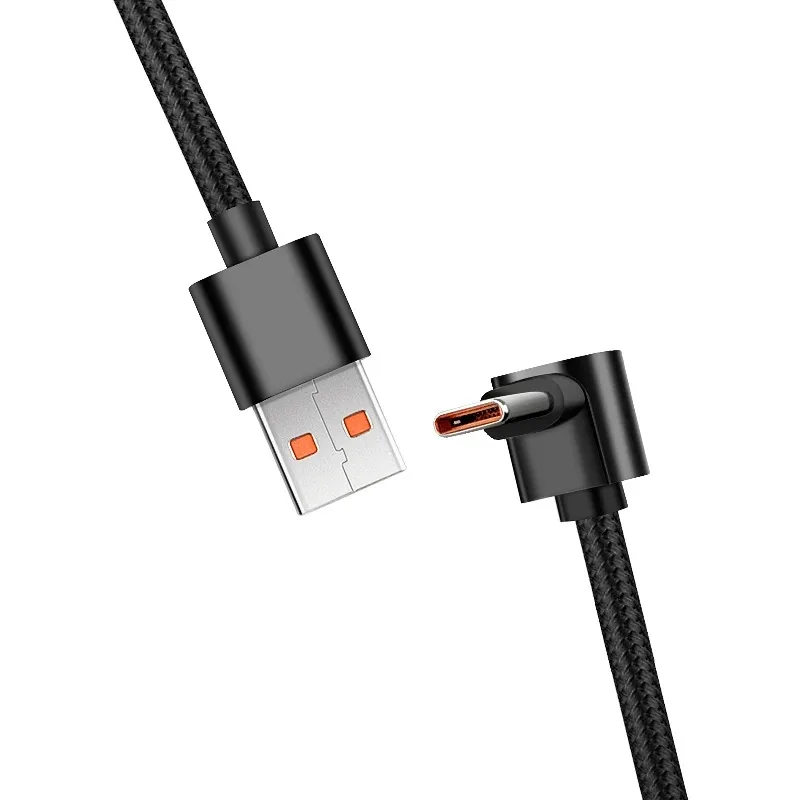 PD 60W 고속 충전 데이터 케이블 퀵차지 3.0 충전기 라인 90도 엘보우 USB A to Type C 케이블 (0.25m/0.5m/1m/2m) 휴대폰용