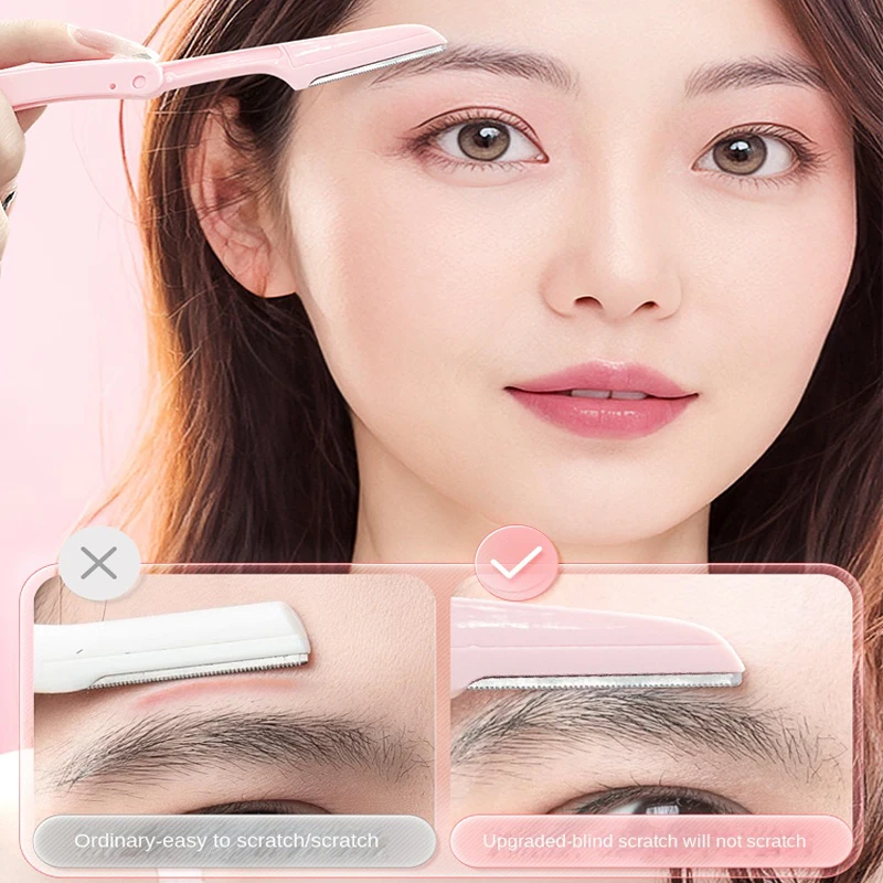 Eyebrow Trimmer 3PCS Portable Eyebrow Trimmer Safe Eyebrow Shaper Foldable Trimmer Razor Blade Razor Women's Makeup Tools