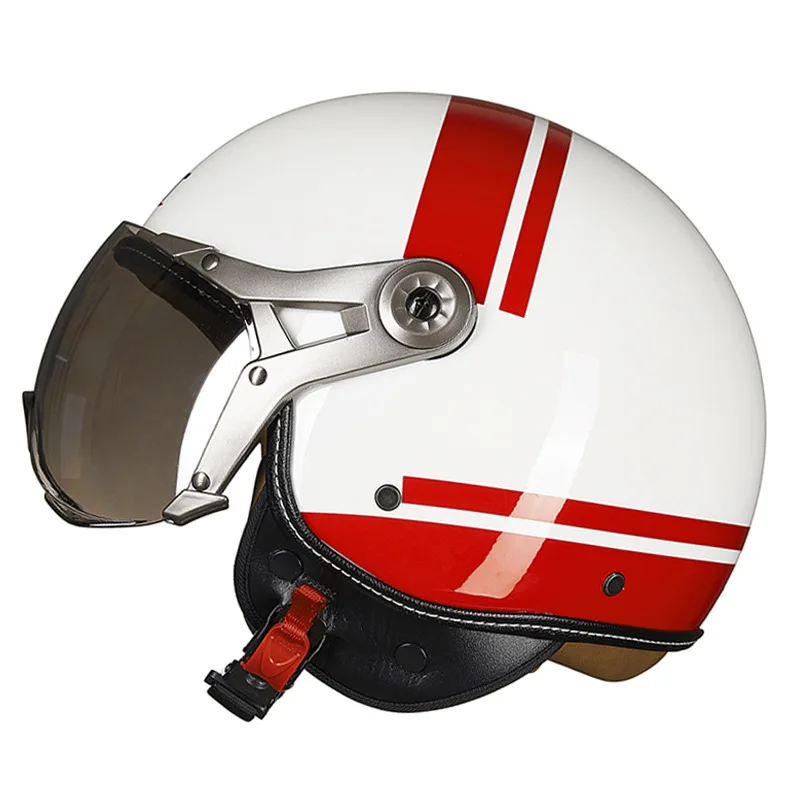 Casco Vintage 3/4 Casco Scooter Chopper Moto Retro Open Face Caschi Quattro Stagioni Racing Half Face Caschi Casque
