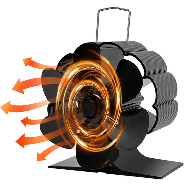 6 Blade Fireplace Fan Heat Powered Fan Quiet Operation Circulating Warm Air Wood Stove For Pellet Burner Christmas Fireplace stove fan