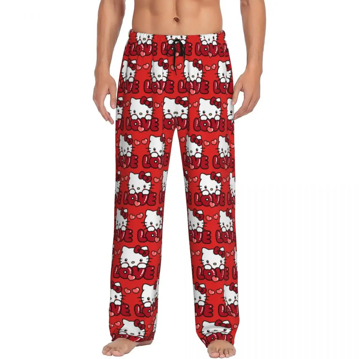 Pantalón De Pijama Hombre Para Navidad - Estampado Festivo, Cintura Elástica Con Cordón Y Bolsillos | Poliéster Cálido