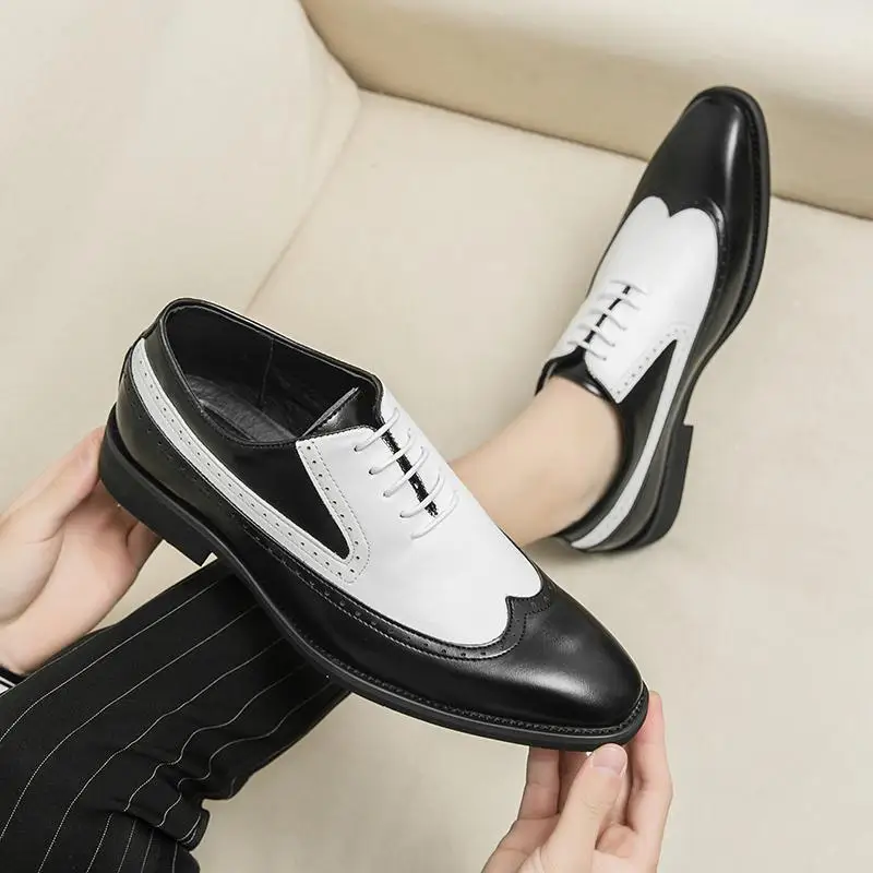 

Leather Shoes Men's Shoes 2023 New Business Formal Wear Leather Shoes Spring Breathable Korean Style Trendy Casual British Trend