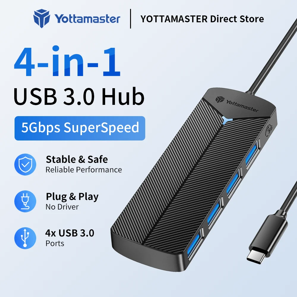 Yottamaster Usb 3.0 Hub 4-in-1 Ultra-slim Type C Adapter For Pc_voghion.com