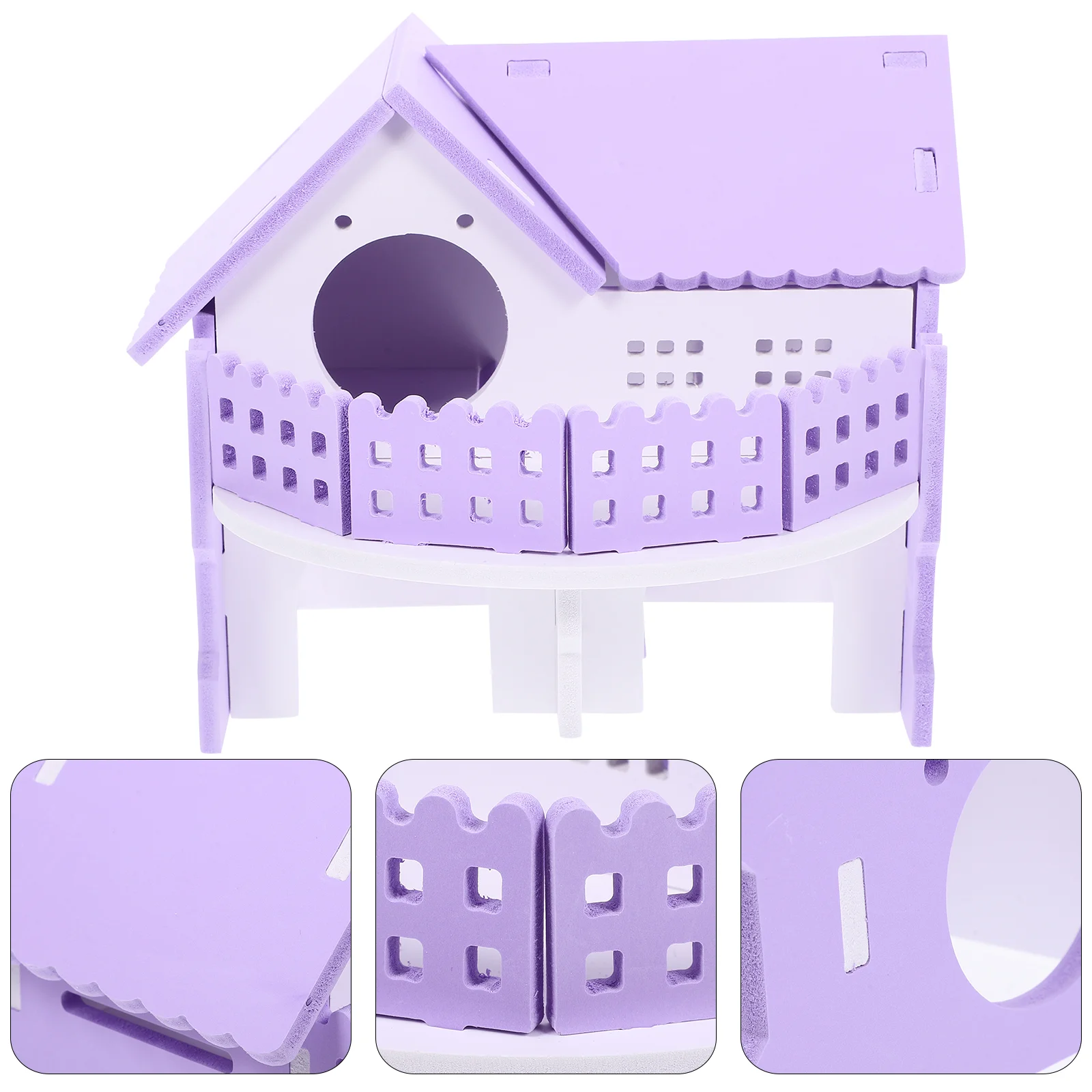 

Hamster House Toy Small Animal Hideout Gerbil Hut Villa Cage Habitat Decor for Hamster Cage