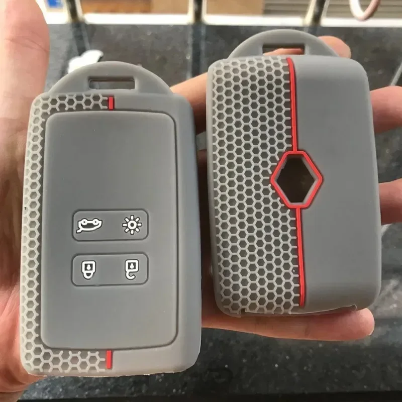 HIBEYO Smart Custodia Per Chiave Auto, In Morbido TPU, Per Renault Koleos Kadjar Megane (Solo Keyless Go) Portachiavi Nero - Foto 2