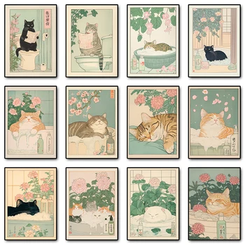 Tabby Cat Retro Aesthetic Wall Art 1