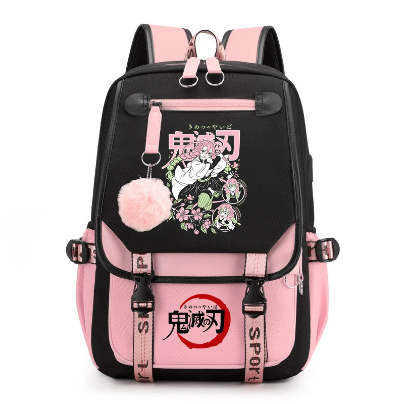 Kids Anime School Backpack Demon Slayer Pattern Casual Daypack for Girls Students Book Bag 1