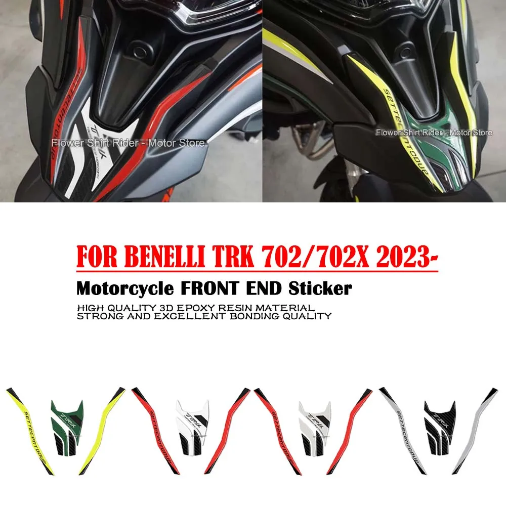For Benelli TRK 702 TRK 702X 2023- 3D Gel Epoxy Sticker Kit Waterproof Anti-Scratch Motorcycle Front End Protective Stickers
