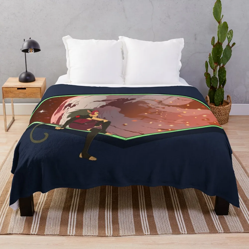 

Catra in Space Throw Blanket Warm Summer Cute Picnic Blankets