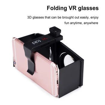 Occhiali 3D pieghevoli portatili Mini kit di occhiali VR per realtà virtuale 3D in plastica Occhiali VR pieghevoli per realtà virtuale per Android/iOS
