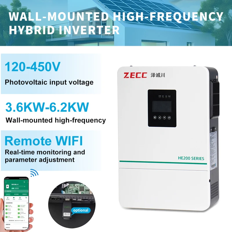 อินเวอร์เตอร์พลังงานแสงอาทิตย์กำลังสูง 3.6-11 กิโลวัตต์ แบบออลอินวัน ระบบออฟกริด ความถี่สูง สำหรับการผลิตไฟฟ้าในฟาร์ม ไม่ใช้แบตเตอรี่ 1