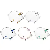 2025 New Pig Piggy Money Boxes Coin Saving Box Transparent Glass Souvenir Birth 1