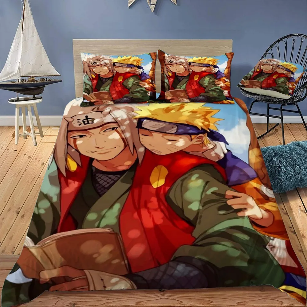 

Комплект постельного белья Jiraiya Narut с наволочкой, пододеяльник, Королевский размер, мягкое одеяло, покрывало для детской спальни, постельное белье