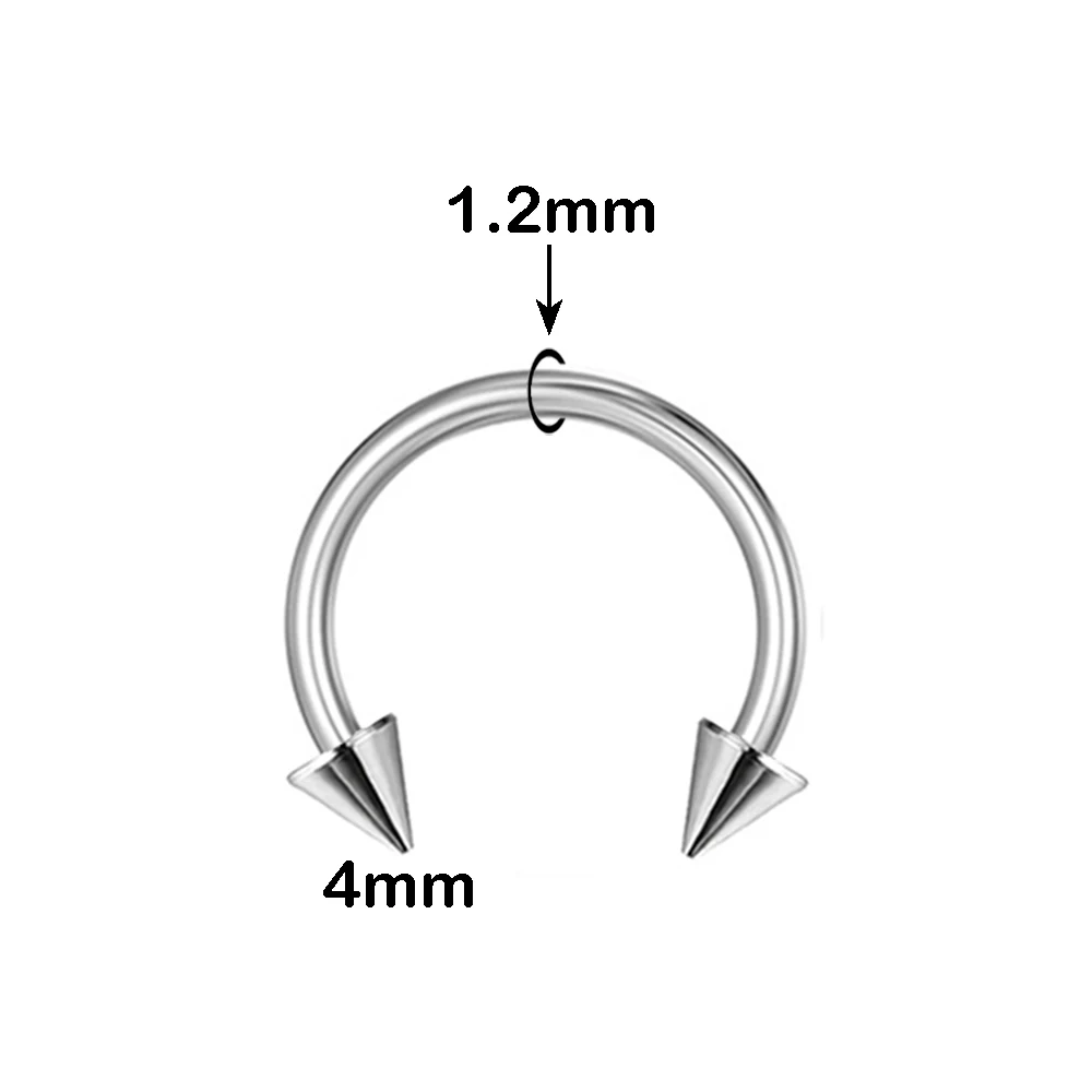 Nose Rings, Piercing Jewelry, Body Piercing Earrings 1/5Pcs Steel 4mm Cone & Ball Septum Piercing Nose Ring, Ear Cartilage Tragus Helix Earrings, Nipple Hoops, Lip Piercing
