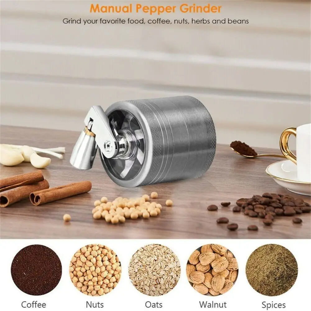 40mm 4 Layers Hand Muller Herb Tobacco Spice Herbal Metal Crusher Portable Grinder With Handle herb grinder nut spice grinder herb spice grinder