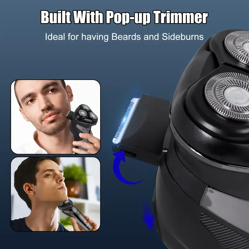 Electric Razor For Men - 3D Flexible Floating Heads, USB Rechargeable Hair Trimmer With Adjustable Shaving Strokes Men's_voghion.com