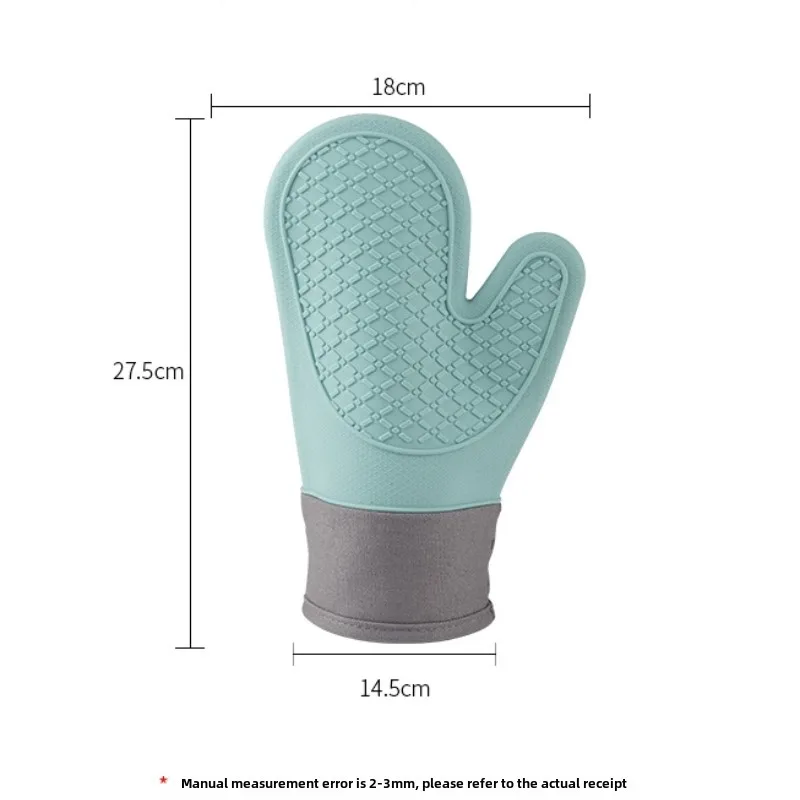 1 Pack Silicone Gloves Insulated Non-slip Anti-scalding Oven Kitchen Baking Tools Heat Resistant