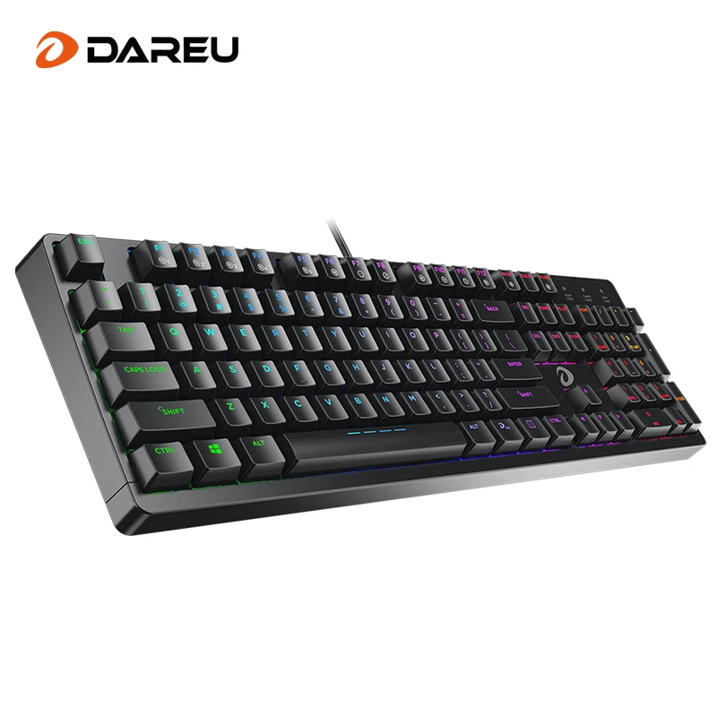 

Проводная Механическая клавиатура DAREU, эргономичная игровая клавиатура с RGB подсветкой и мультимедийными кнопками, N-key Rollover