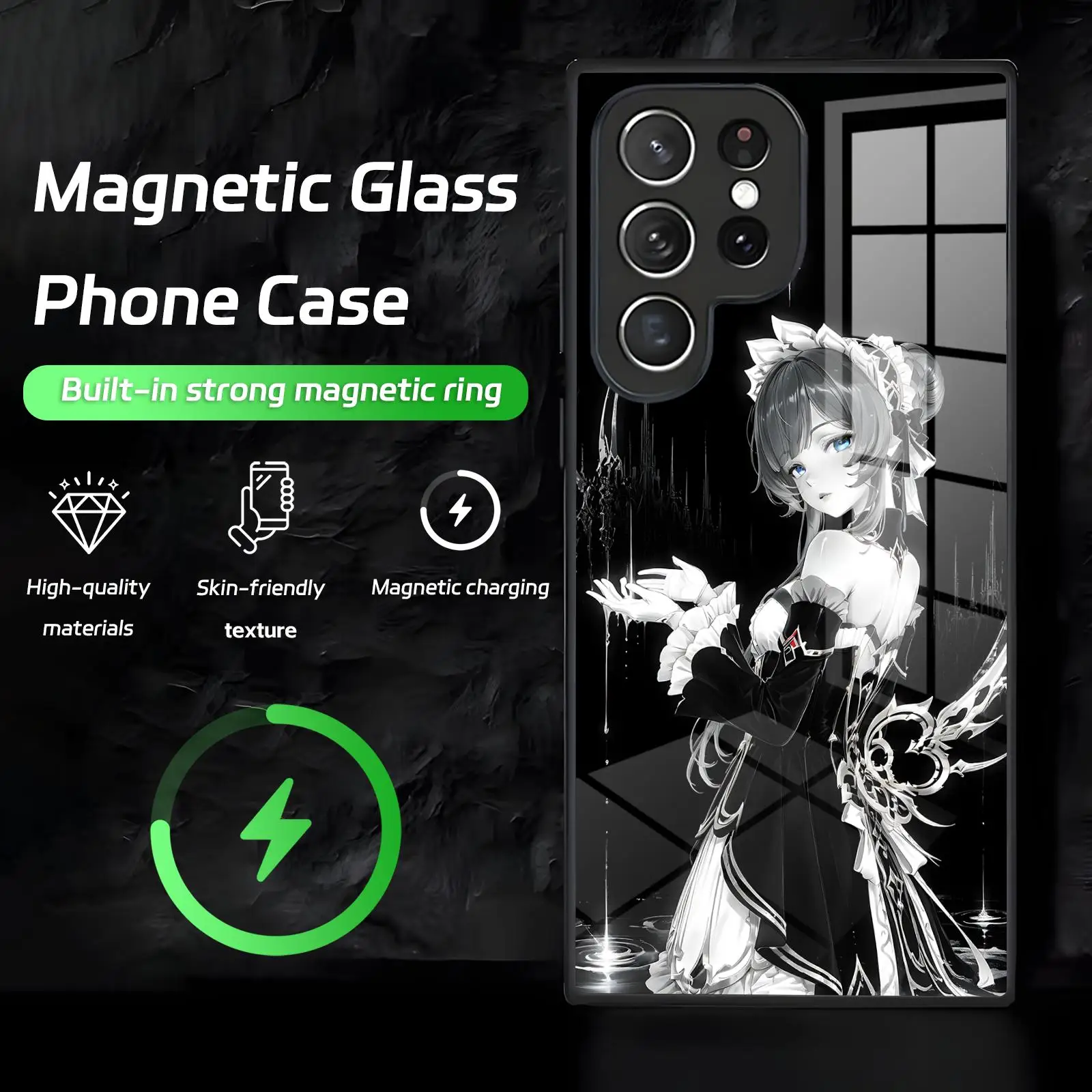 Genshin Impact Sandrone Magnetic Glass Phone Case