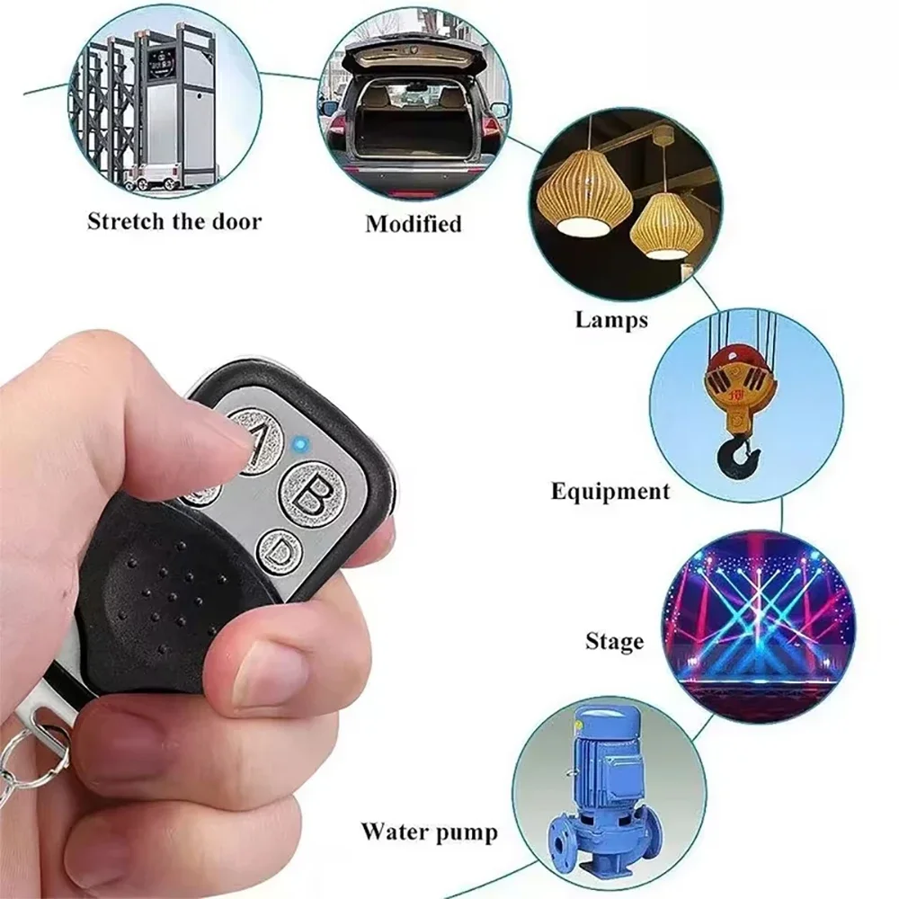 433MHZ Universal Garage Door Opener Remote Control 4 Buttons Fixed Learning Rolling Code Clone Duplicator for Garage