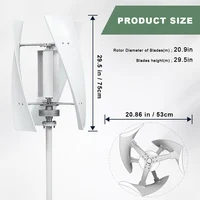 Éolienne à axe vertical 2000W 2KW 12V 24V 48V, générateur éolien certifié CE, énergie gratuite, démarrage à basse vitesse, hors réseau pour usage domestique 3