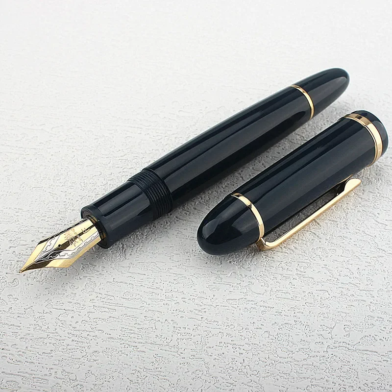 Jinhao X159 8 엑스트라 파인, 파인, 미디엄 펜촉, 블랙 아크릴 만년필, 빅 사이즈 필기 펜