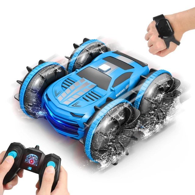 2in1 RC Car 2.4GHz Remote Control Boat Waterproof Radio Controlled Stunt Car 4WD Vehicle All Terrain Beach Pool Toys for Boys 1