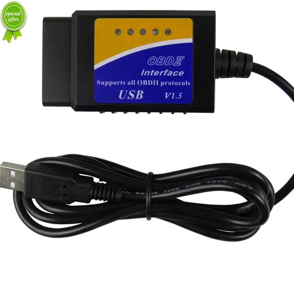 

Elm327 USB OBD2 OBDII сканер ELM 327 USB V1.5 Автомобильный диагностический интерфейс сканер ELM-327 в 1,5 OBD 2 диагностический инструмент