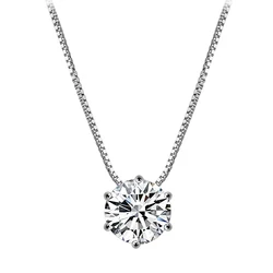 Elegant Sterling Silver Zircon Clavicle Necklace - Sparkling Women's Wedding Jewelry (NK005)