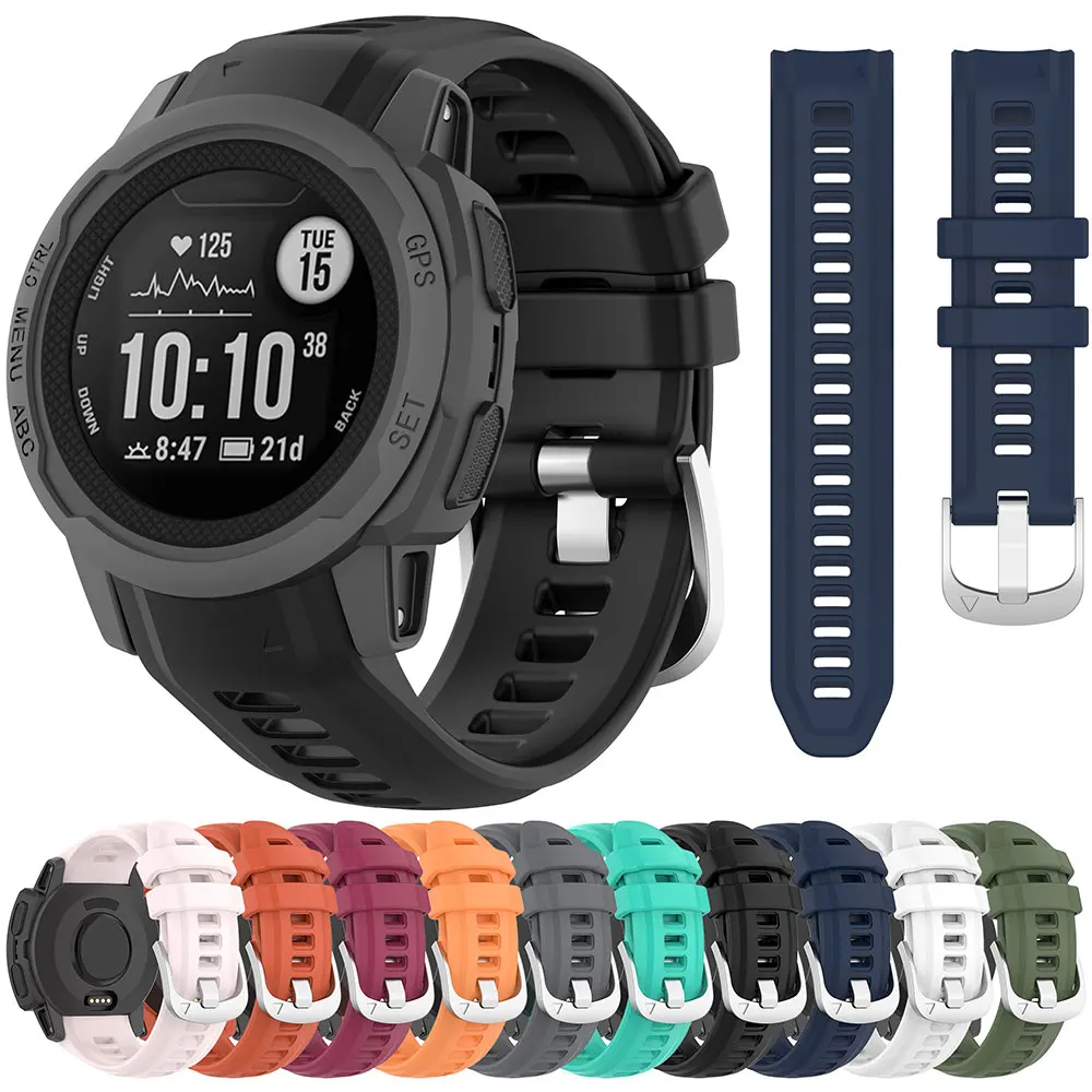 Silicone Sport Wristband Replacement for Garmin Instinct 2s Smartwatch