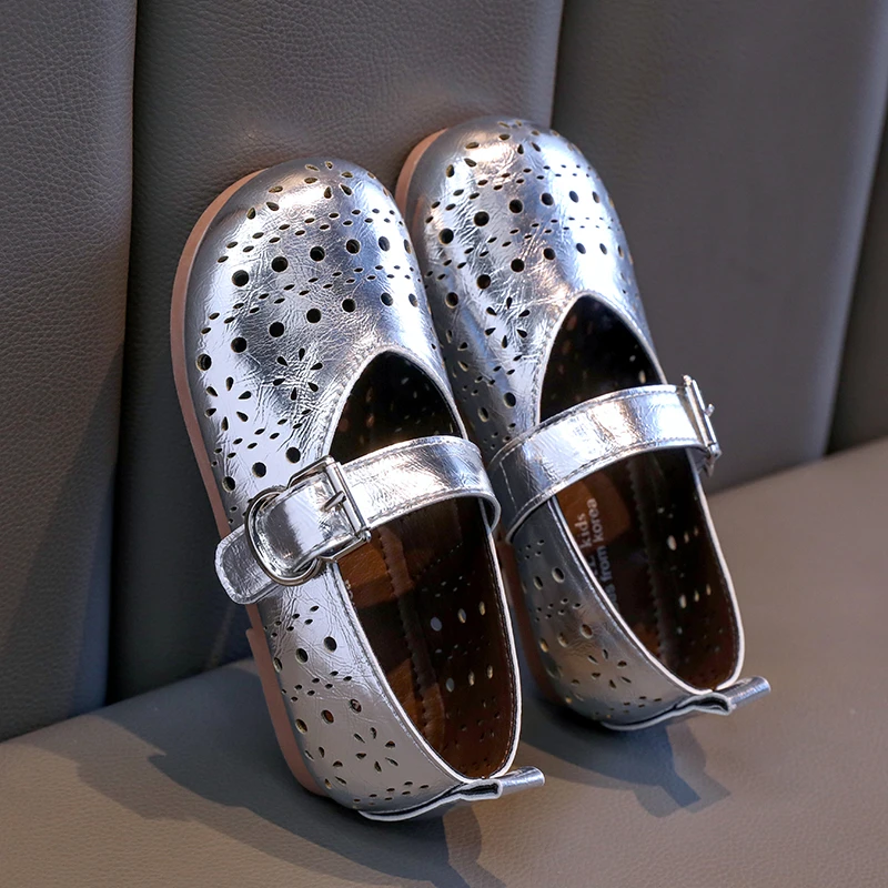 Children Princess Shoes Hollow-out Concise Style Breathable Kids Flat Shoe Three Colors Summer All-match Comfy Girl's Shoe 26-36 Girls Shoes Girls Flats