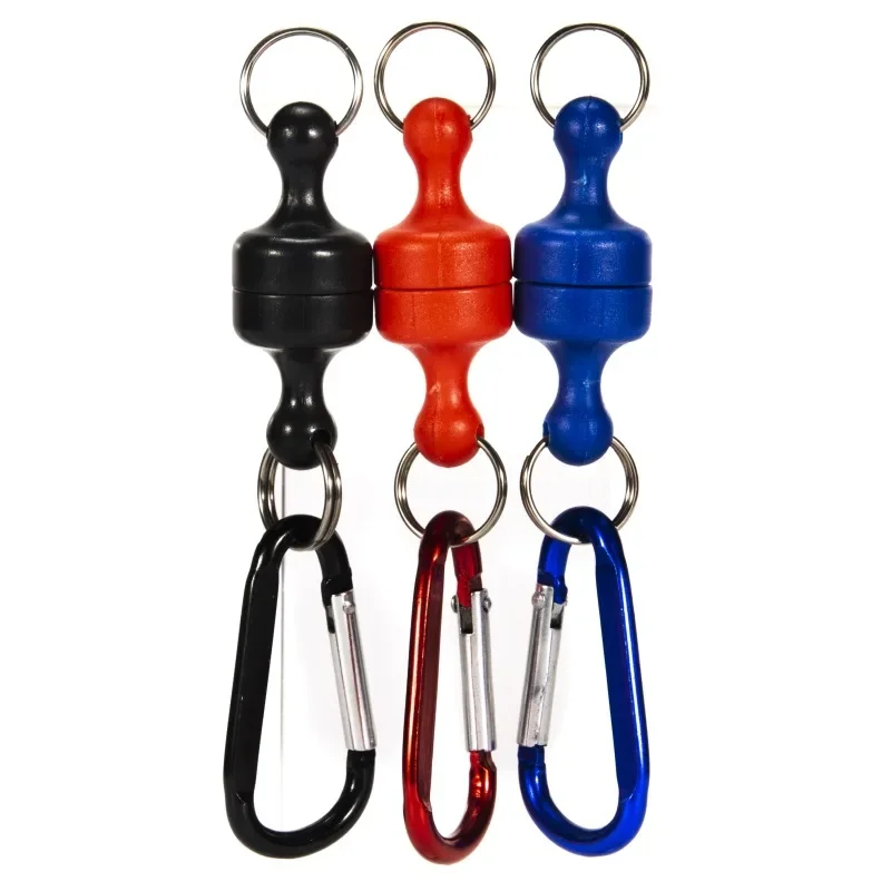 Magnetic Net Release Holder With Coiled Lanyard Fly Fishing Tools Strong  Magnet Carabine Fast Buckle Anti-Drop Rope Accessories