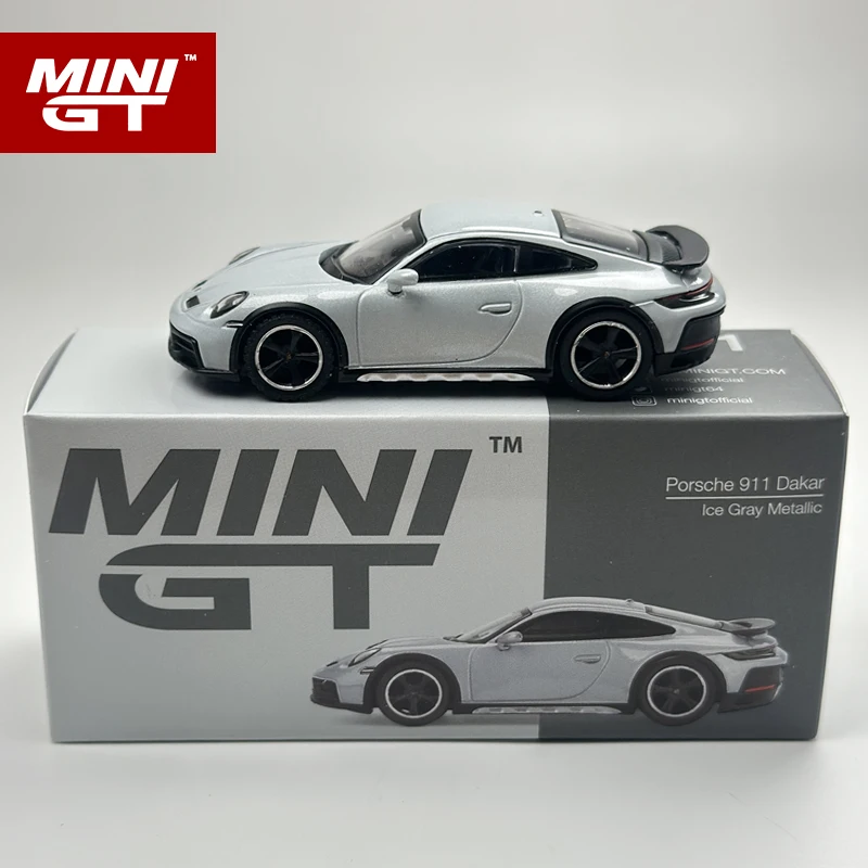 MINIGT 1:64 Porsche 911 Dakar Ice Gray Metallic MGT alloy Car